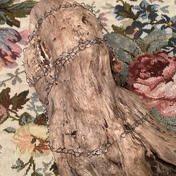 Silver Cut Out Linked Hearts Adjustable Body Belly Chain Waist Chain / Necklace - Picture 1 of 4